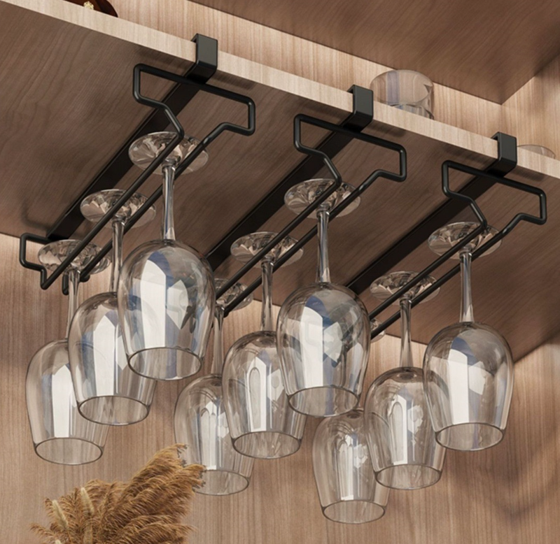Armoire à vin inversée sans perçage, étagère de rangement en verre haut de gamme, luminaire suspendu pour la maison, pièce décorative de luxe_voghion.com