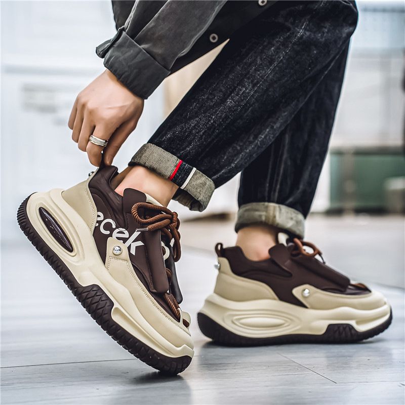 Scarpe da ginnastica alla moda da uomo in stile coreano, primavera e autunno 2025, con suola spessa, taglia grande45464748_voghion.com