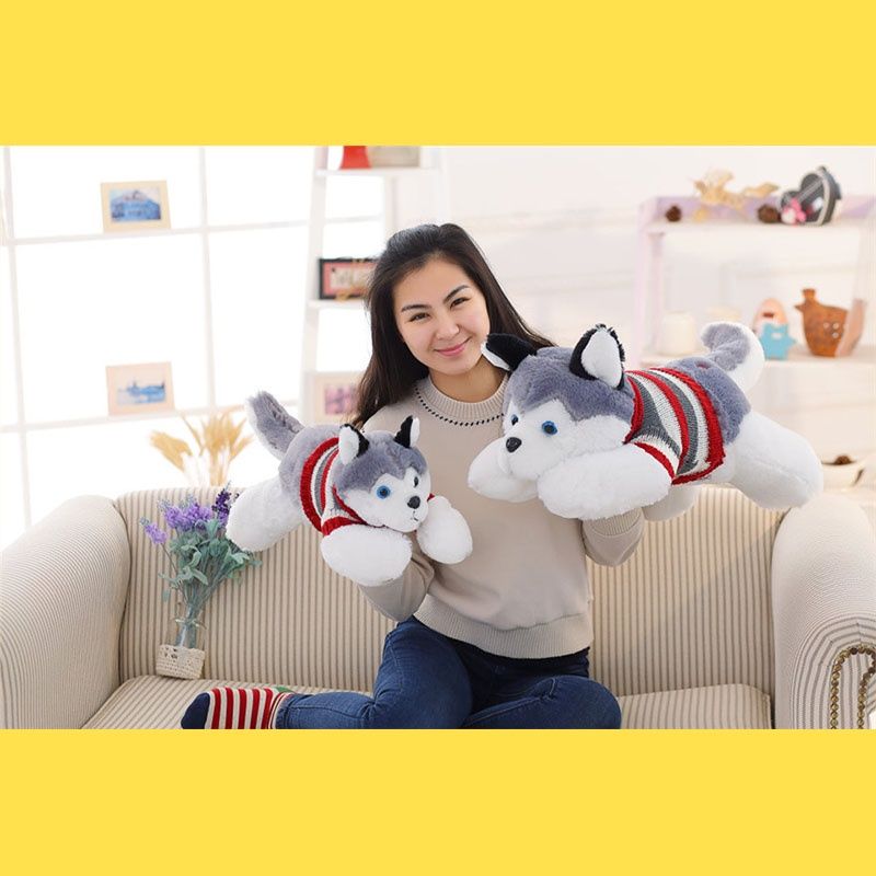 Großes, realistisches Husky-Plüschtier – das perfekte Geschenk für Kindergeburtstage und zum Kuscheln._voghion.com