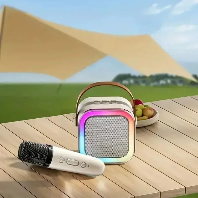 Portable Karaoke Bluetooth-5.3 Speaker Machine PA System With 2-Wireless Microphones Home Family Singing Children's Gifts_voghion.com