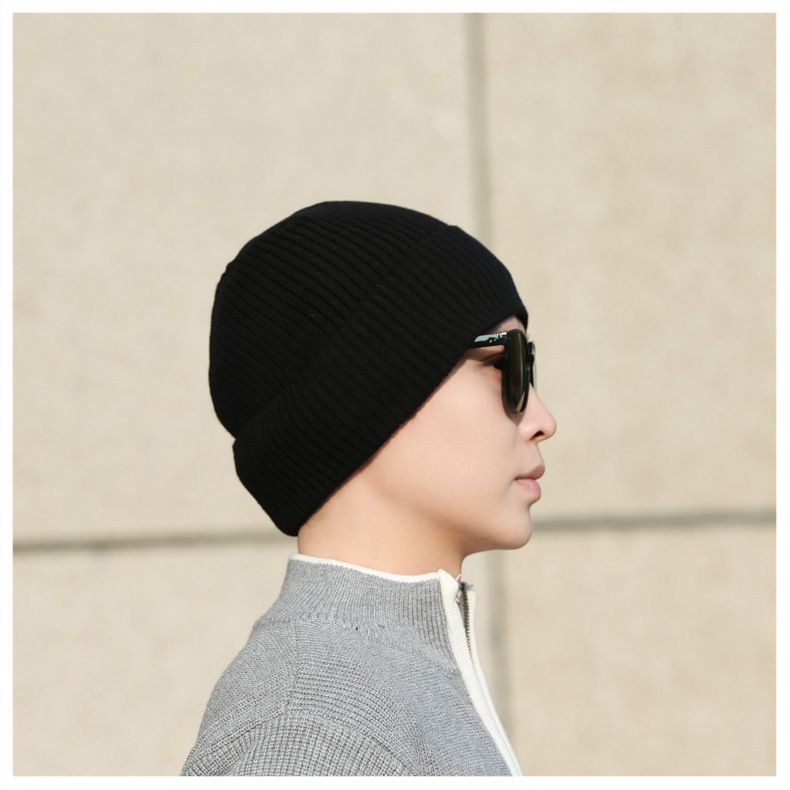 Letter Color Blocked For Men, New Winter Warm And Windproof Woolen Outdoor Cycling Knitted Hat, Cold Hat_voghion.com