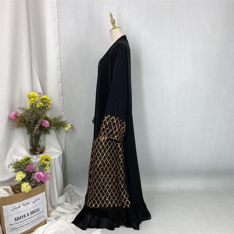 Yüksek Kaliteli Nida Müslüman Abaya İslami Bayram Elbisesi Payetli Namaz Kıyafetleri Kadın Ramazan Bayramı Fas Kaftanı Tesettür Ramazan Dubai Bornozu_voghion.com