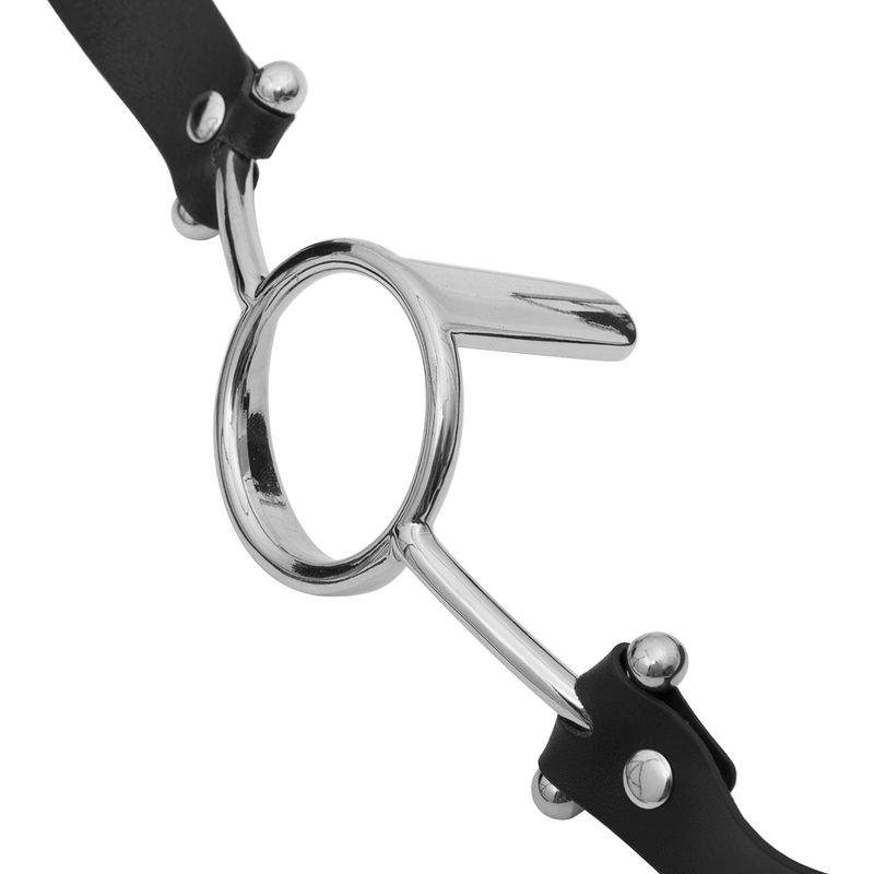 Anello abbassalingua SM Cup, gola profonda, palla in metallo, bavaglio, apertura forzata, accessori BDSM sexy_voghion.com