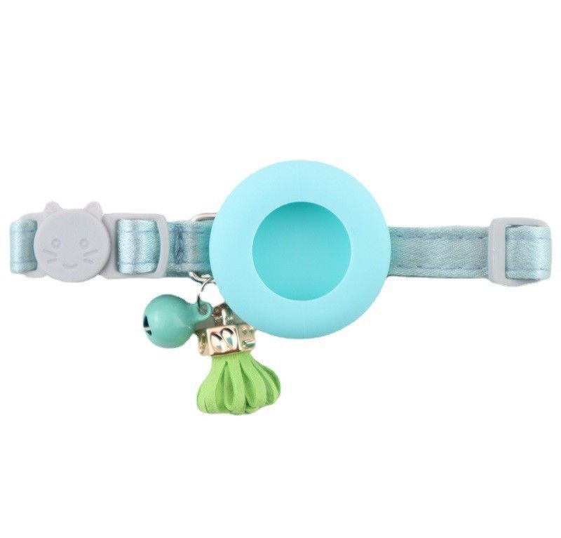 Localizzatore protettivo Airtag Special GPS Custodia in silicone e pelle Collare per animali domestici Copricollo_voghion.com