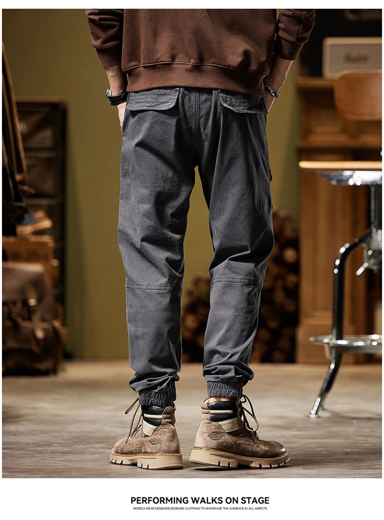 New personalized high street style tooling trousers casual trousers versatile simple fashion niche design leggings_voghion.com