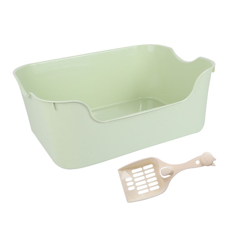 Portable Semi-Enclosed Splash-Proof Toilet Solid Color Box Litter Scoop Cat Supplies_voghion.com