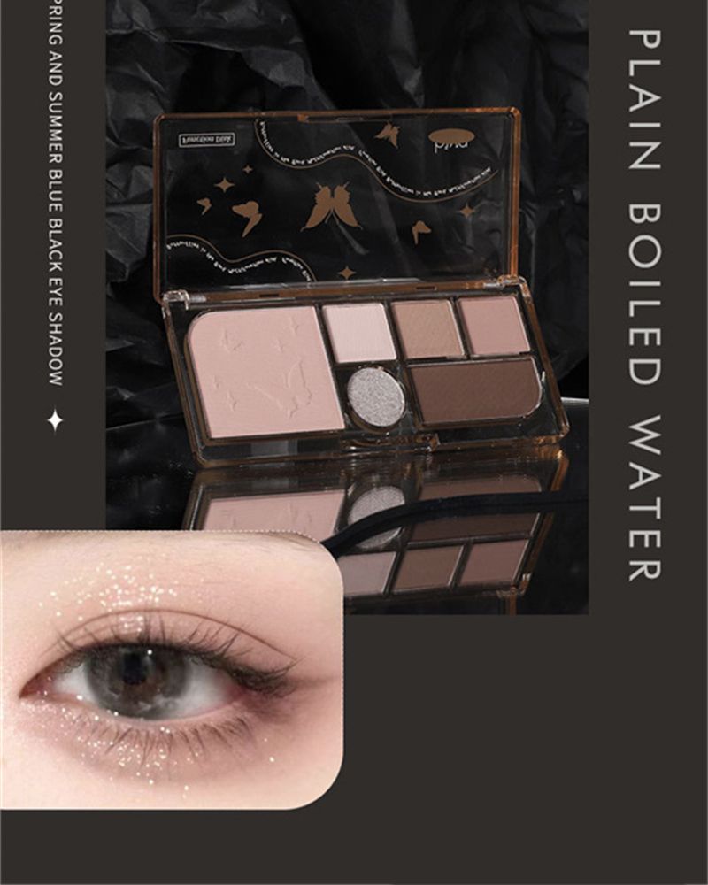 6 farver sorte smokey øjenskyggepaller ansigt mat kontur blush pudder alt-i-en makeup pigmenter shimmer kvinder kosmetik koreansk_voghion.com