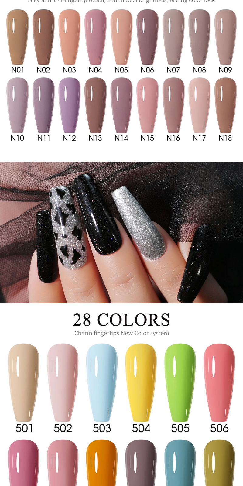 Arte Clavo 5-teiliges Gel-Nagellack-Set, Vernis, semi-permanenter UV-Gel-Lack für die Maniküre, Soak-Off-Nagel-Set, Basis- und Decklack-Sets_voghion.com
