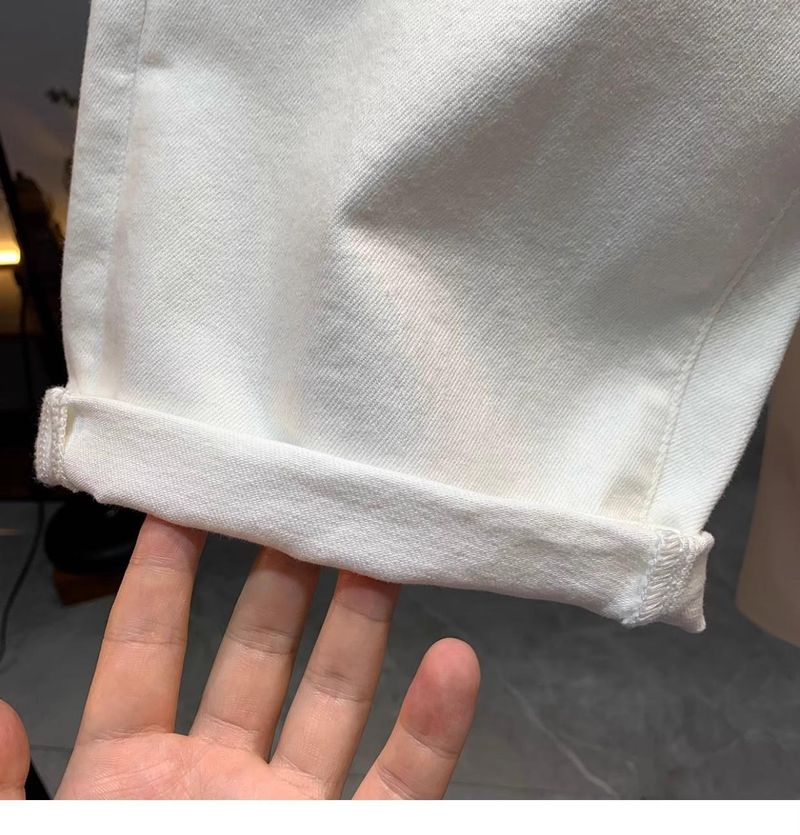 Herenkleding Denim Shorts Trend Slim Fit Mid-Length Broeken Stretch Shorts_voghion.com