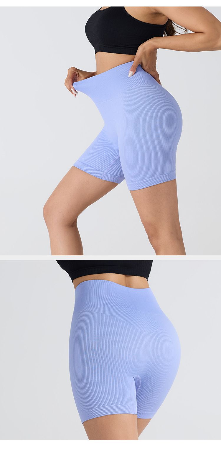 Women's Clothing Seamless Threaded Elastic Tight Three Quarter Pants_voghion.com