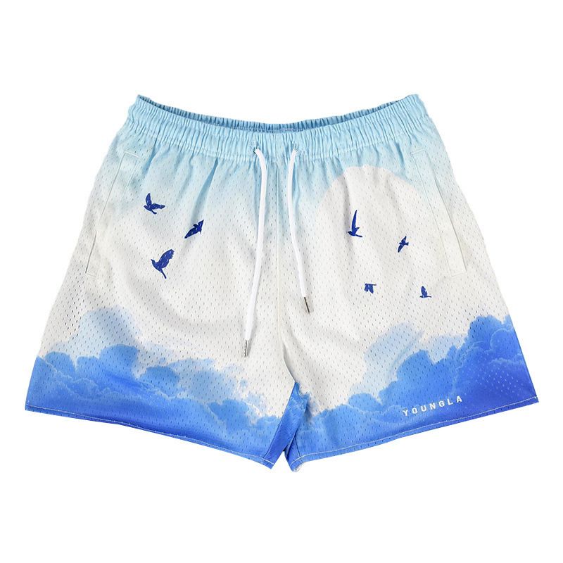 Herrenbekleidung Sommer Fünf-Punkt-Hose Gerade Durch Freizeithose Lose Sport-Shorts_voghion.com