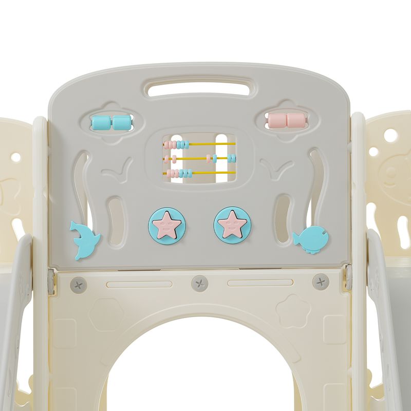 Kinderspielplatz-Set 8-in-1 con Rutsche, Bogentunnel, Basketballkorb e Teleskop_voghion.com
