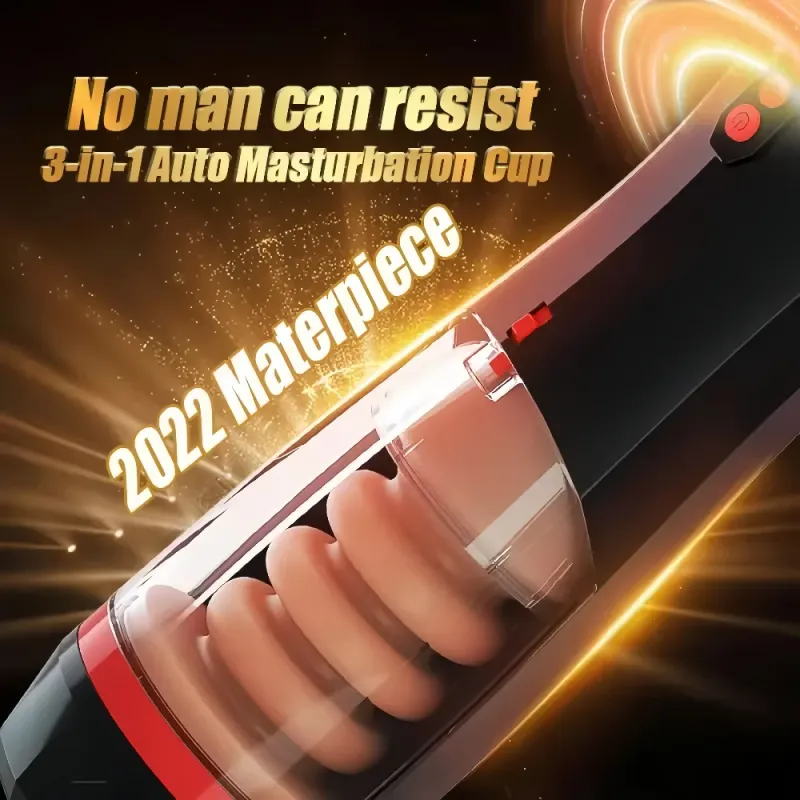 Masturbateur masculin télescopique rotatif automatique, anus réaliste en forme de ventouse d'avion, en silicone TEP, avec vibrations vaginales._voghion.com