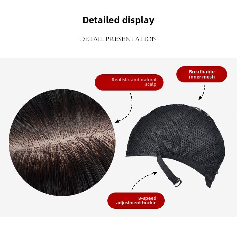 Perruque femme cheveux mi-longs avec frange et cheveux longs bouclés mécanisme coiffure en fibre chimique_voghion.com