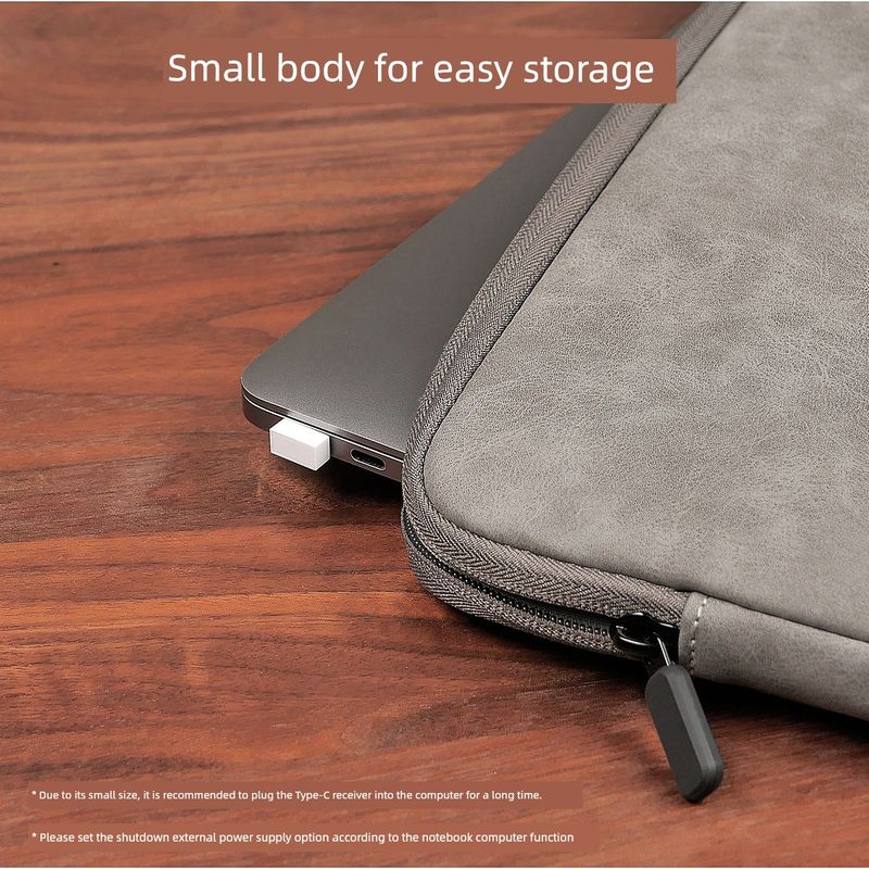 Souris Bluetooth sans fil portable Zk112 Type-C, silencieuse, adaptée aux ordinateurs portables et de bureau, récepteur USB-C_voghion.com