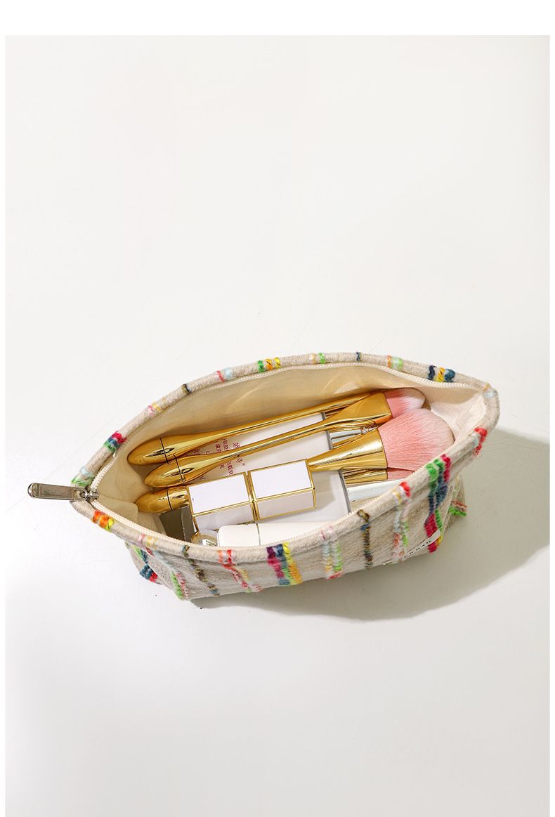 New Color Woven Makeup Bag Large Capacity Hand-held Bag Portable Toiletry Bag Skincare and Makeup Bag Suitable for Business Trips_voghion.com