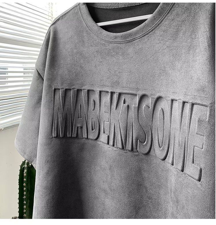 Herrenbekleidung Sommer Vintage Ins Modemarke lässig locker kurze Ärmel Jugend Pop Rundhalsausschnitt Fünf-Punkt-Ärmel_voghion.com