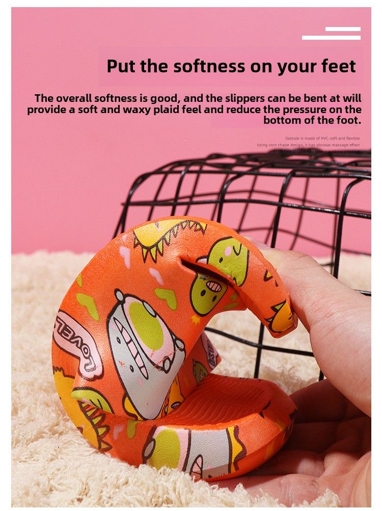 Summer new children's slippers four seasons home wear fashion cartoon classmate bathroom bath dinosaur cool slippers_voghion.com
