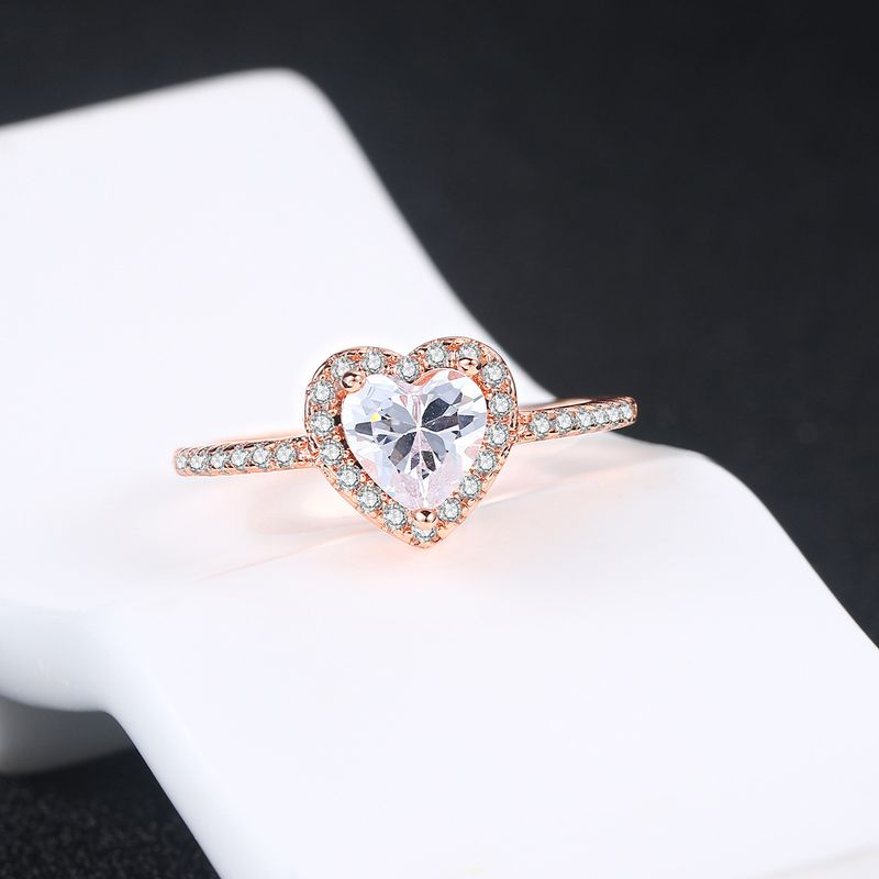 Misty Moon Classic Anello di fidanzamento da donna Micro set AAA Zircone placcato platino Anello con diamanti Gioielli_voghion.com
