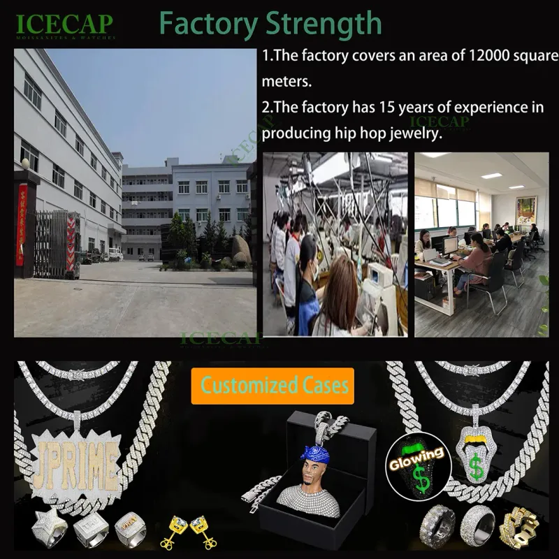 su 8 Custom Sliver 6 VVS Iced Out Donna e Uomo Hip Hop Gioielli Denti Dia Moissanite Grillz_voghion.com