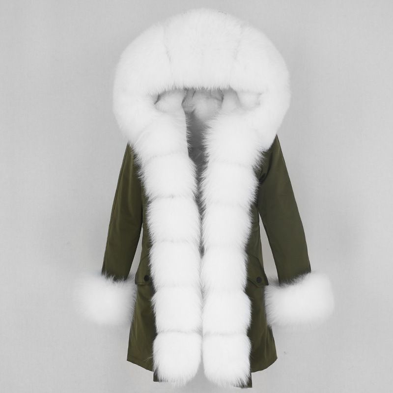 Women's Clothing hot sale winter parka for women with detachable fox fur collar lining fashionable warm ladies mid length coat_voghion.com