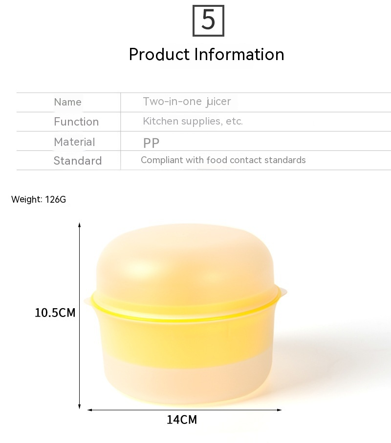 Handleiding PP met deksel, citroenclip, fruit- en sinaasappelsapcentrifuge, draagbare mini-sapcentrifuge voor huishoudelijk gebruik_voghion.com