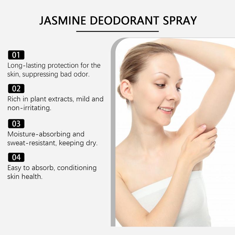 Viareline Jasmine Fresh Spray Natural Fragrance Body Sweat To Remove Odor Refreshing Fragrance Portable_voghion.com