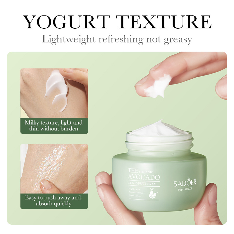 SADOER Organic Avocado Moisturizing Cream in Full English for Oil Control, Moisturizing, and Fading Fine Lines_voghion.com