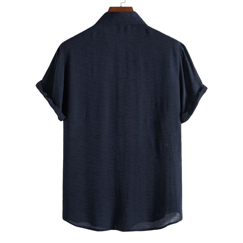 Sommerhemden für Herren, lässig, modisch, einfarbig, kurzärmelig, Button-Up-Hemd, Herrenurlaub, Strand, Designer-Hemd, Camisa Hombre_voghion.com