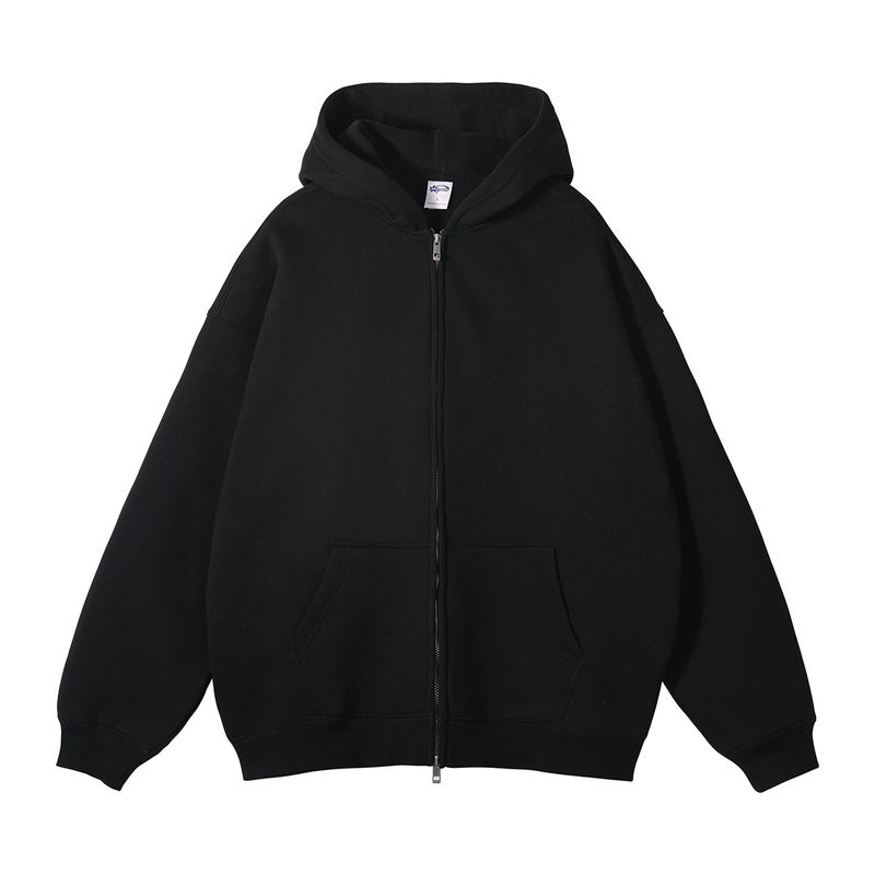 Felpa con cappuccio di marca alla moda, con cerniera argentata, foderata in pile, da uomo, autunno inverno 2024_voghion.com