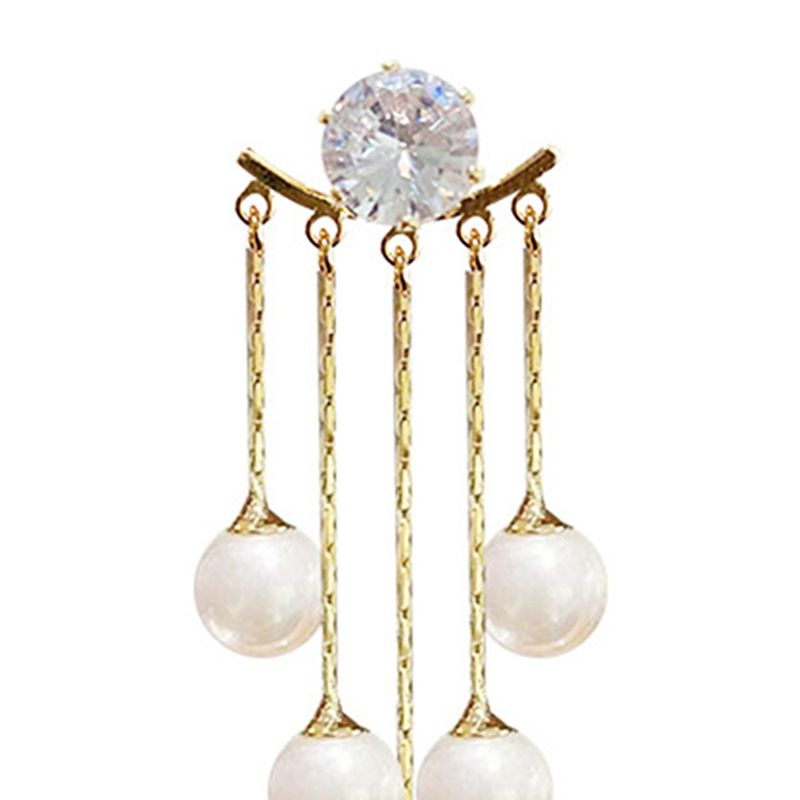 Yamaler 1 Paar baumelnde Perlen Quasten Schmuck Ohrstecker für Hochzeit_voghion.com