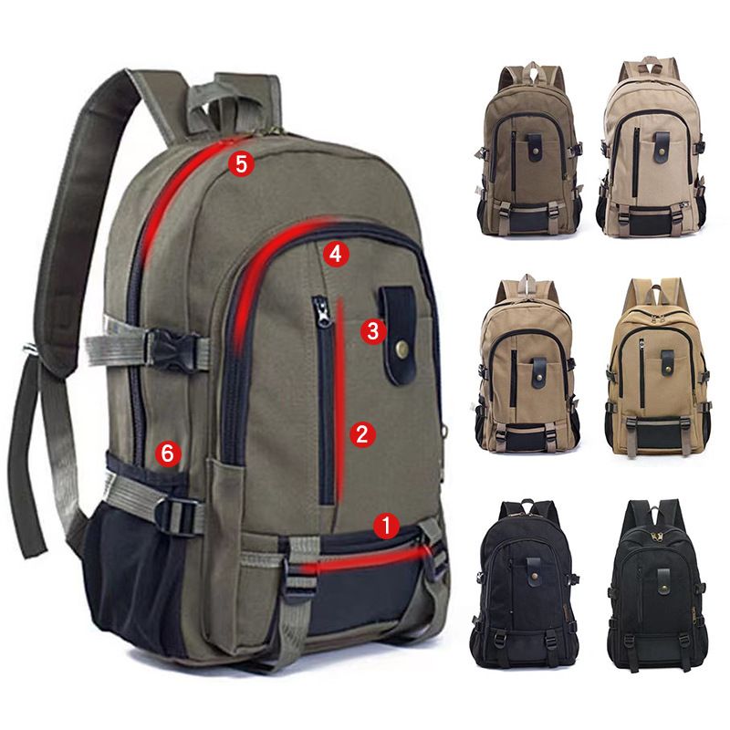 2024 New Men's Leisure Travel Canvas Large Capacity Fashion Backpack Student backpack_voghion.com