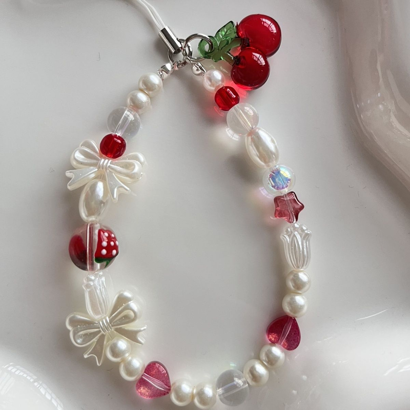 Y2K Original Short Phone Charms Strap Super Cute Summer Cherry Ciondolo Cordino per Ragazza Donna Portachiavi Cavo Gioielli Regali_voghion.com