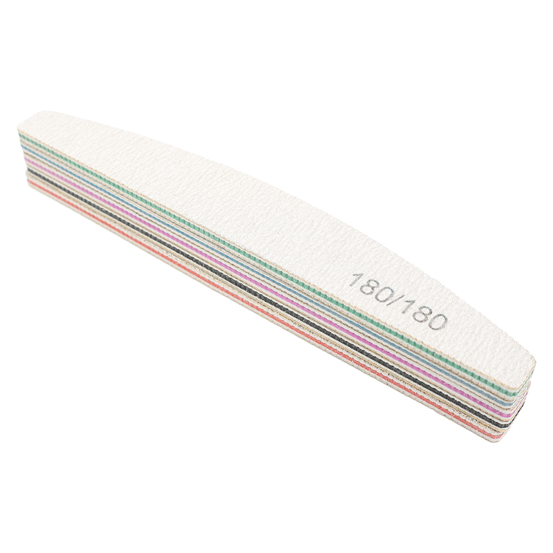 Sides 1Pcs Double Nail File Sandpaper Thick Thick Professional Files for Manicure Half-moon Abrasive Lime s_voghion.com