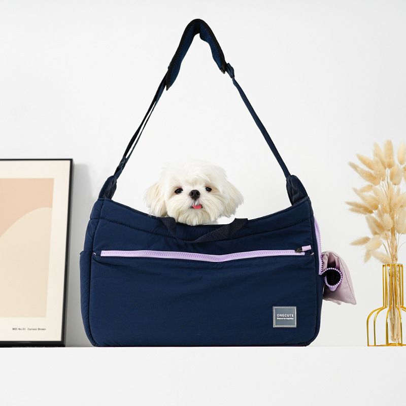 Bolso bandolera para mascotas, portátil, de malla, para exteriores, estilo coreano, para gatos y perros, ideal para llevar al hombro o al aire libre._voghion.com