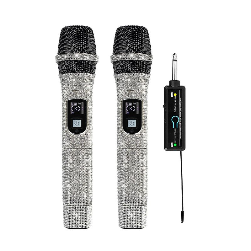 Real UHF Professional Universal Wireless Microphone Rechargeable 3.5mm Receiver Crystal Dynamic Mic No Delay_voghion.com