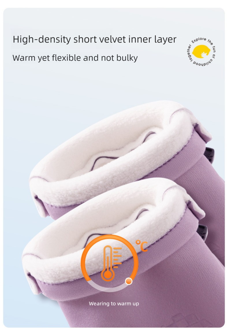 Lemon Baby Kinder-Skihandschuhe für Jungen und Mädchen, wasserdicht, warm, Fleece, für Herbst und Winter, zum Reiten, Fingerhandschuhe für Outdoor-Aktivitäten._voghion.com