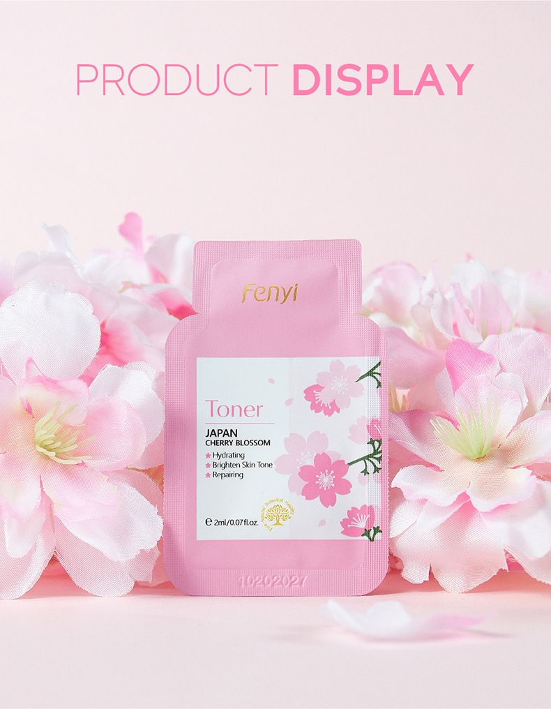 FENYI Sakura 4 daļu ādas kopšanas produktu komplekts mitrinošs un saudzīgs 1 daļas 2 g izmēģinājuma iepakojums ādas kopšanai_voghion.com