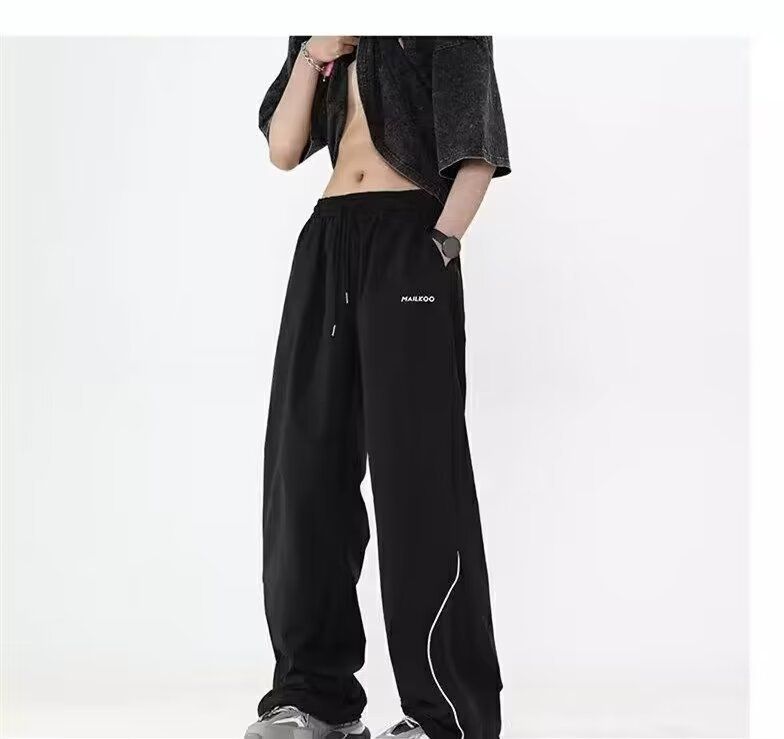Charge for men in summer, thin and cool, trendy brand, loose casual p, American high arcade style, wide leg sports_voghion.com
