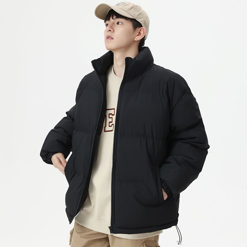 Clothing 2024 Winter New Stand Collar Men's Loose Thickened Warm Trendy Puffer Jacket Cotton Coat_voghion.com