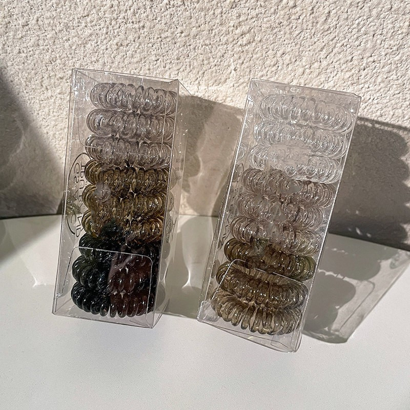 Elastici per capelli a spirale da 9 pezzi senza piega, elastici per capelli a spirale, elastici per capelli con cavo telefonico, elastici per coda di cavallo da donna_voghion.com