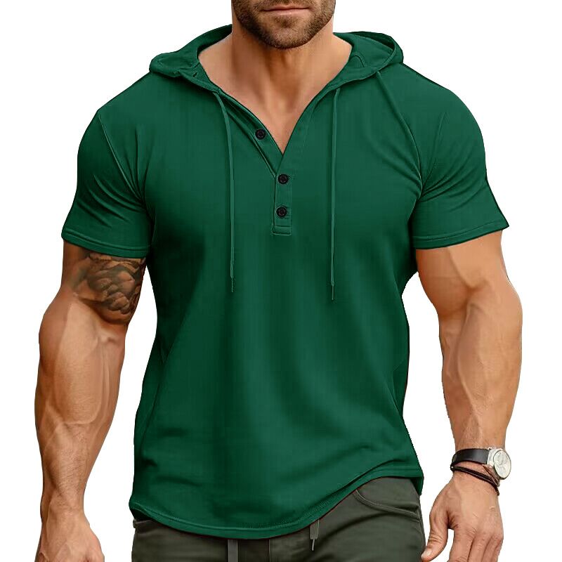 Abbigliamento da uomo Maglietta con cappuccio a maniche corte da uomo_voghion.com