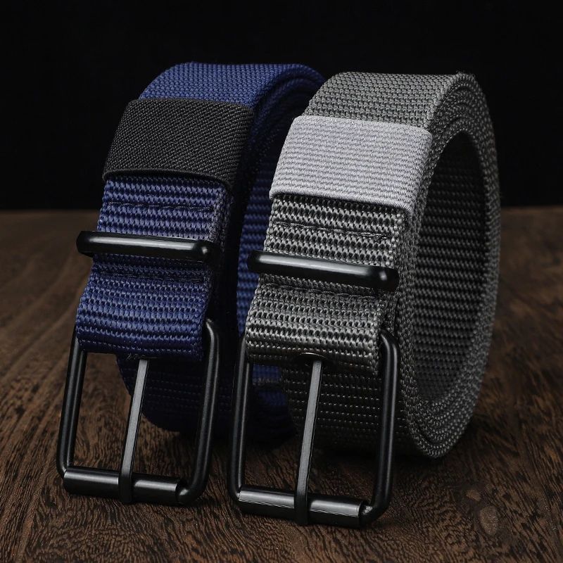 HOT Perforated canvas men's needle buckle student youth Korean version, versatile jeans belt, military training, extende_voghion.com