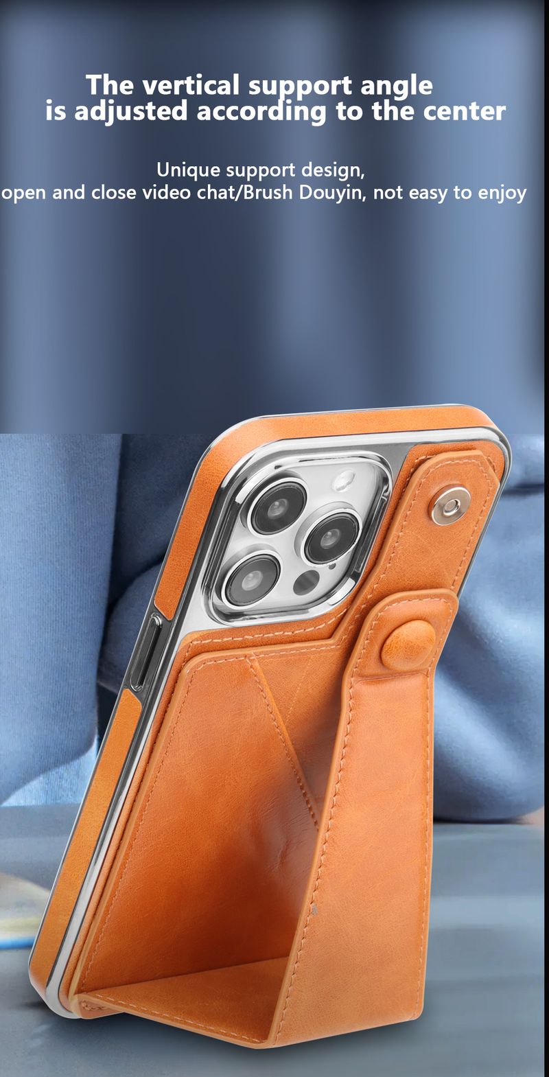 Prabangus aukščiausios kokybės odinis telefono dėklas – įmontuotas stovas, kortelių segtukas ir elegantiškas dizainas, skirtas 12/13/14/15 Plus/Pro Max serijoms – patvarus, amortizuojantis_voghion.com