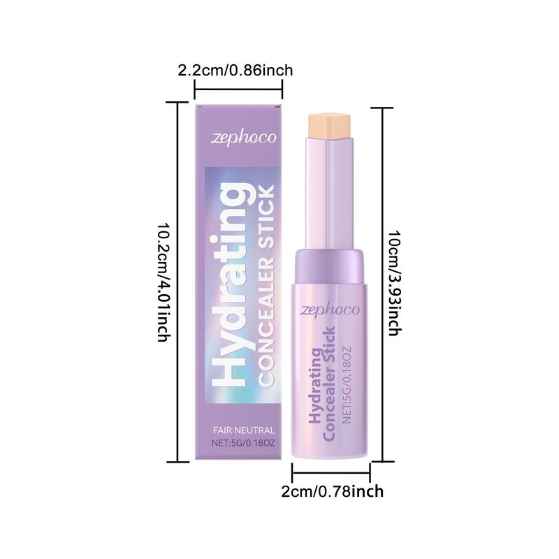 Zephoco Elfenbeinweißer Concealer, natürlich feuchtigkeitsspendend, leicht, für das Gesicht, Highlighter-Kontur, lang anhaltender Make-up-Stick_voghion.com