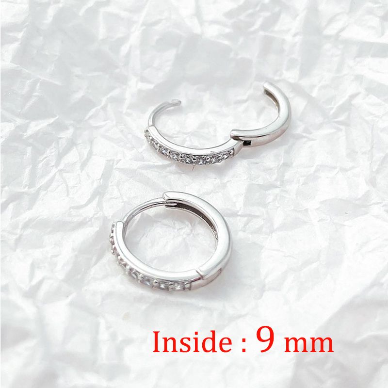 2 pezzi orecchini a cerchio in acciaio inossidabile con zirconi e cristalli minimali color oro e argento, piccoli orecchini a cerchio per cartilagine, gioielli da piercing_voghion.com