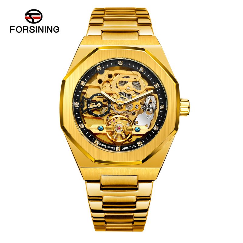 Men's Automatic Mechanical Watch With Luminous Hands, Three Subdials, And Day Display - Stainless Steel Band Six Pin Week Steel Belt Mechanical Watch_voghion.com