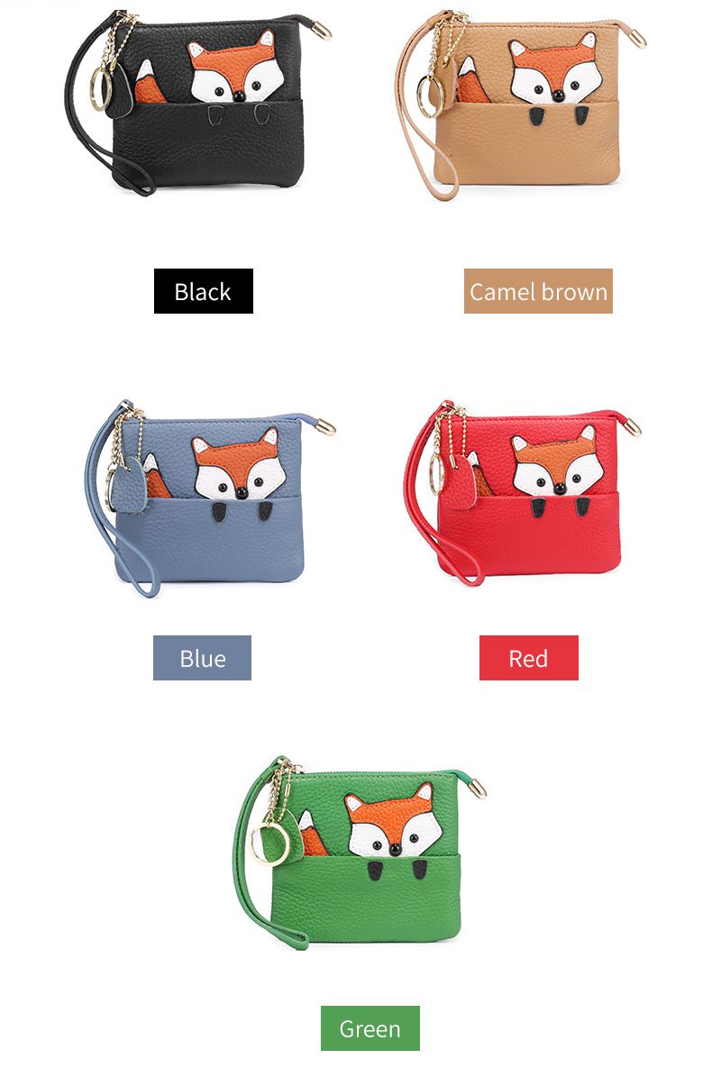Japanese ultra-thin card creative bag, keychain, cute mini zipper, leather coin purse, women's small wallet_voghion.com