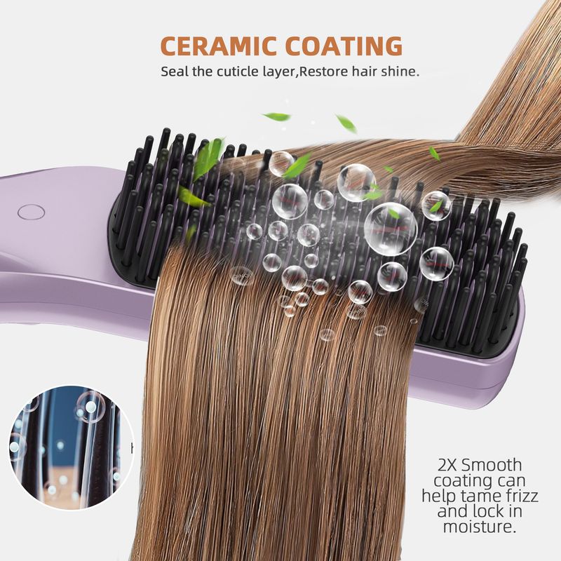 Nouveau peigne lissant multifonctionnel pour cheveux bouclés et raides, appareil ménager à ions négatifs, sans danger pour la coiffure_voghion.com