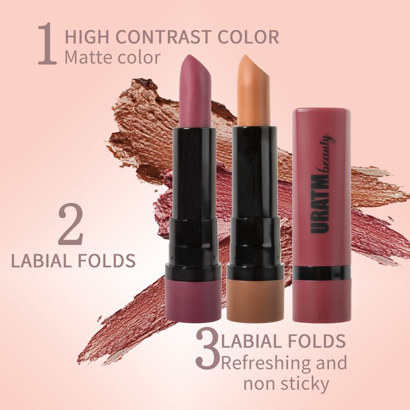 Lipstick 5 Color Matte Nude Lipstick Is Not Easy To Stain The Cup, Waterproof And Colorfast, Velvet Matte, Easy To Color_voghion.com